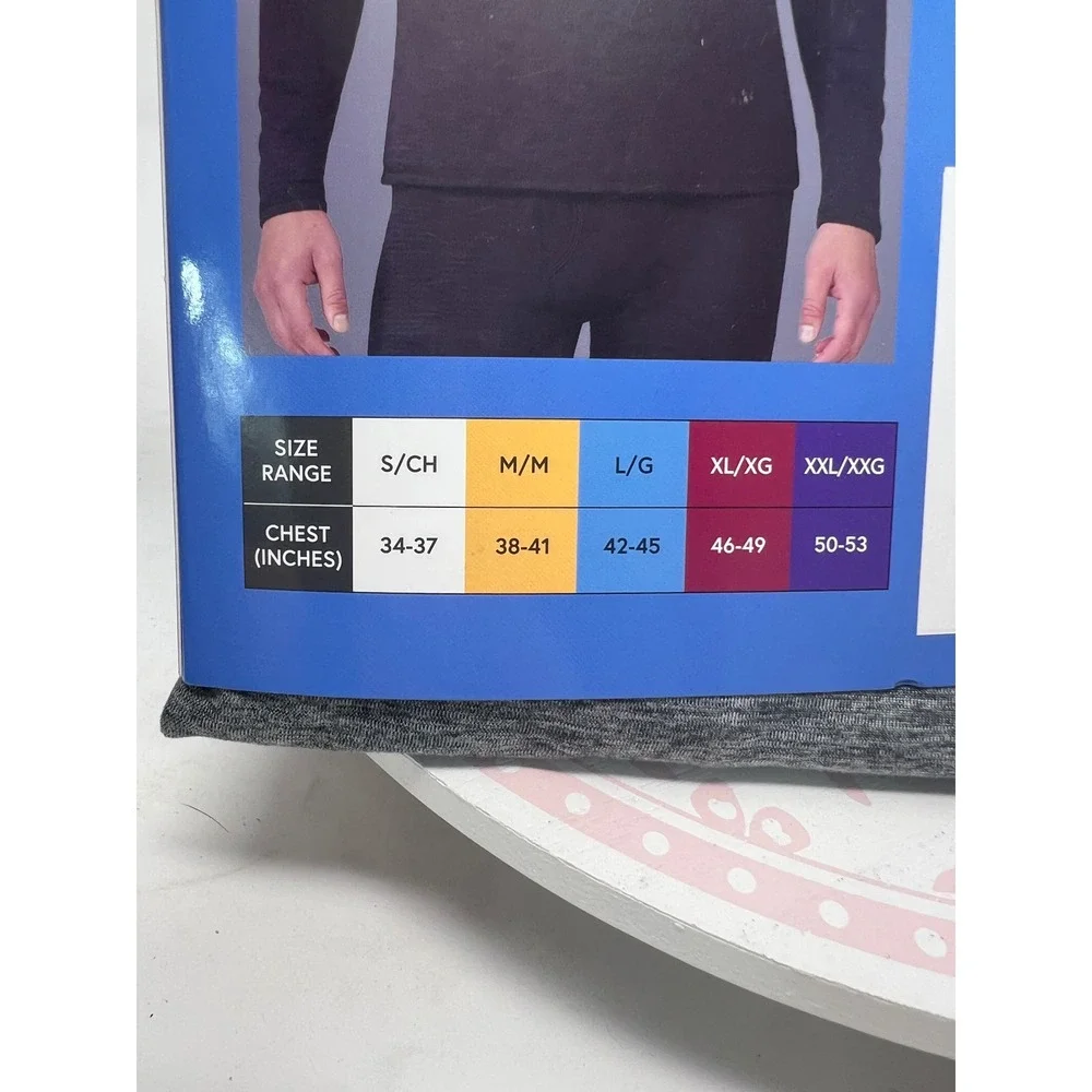 FREE COUNTRY Microtech Heat Base Layer Top Mens L Rocky Gray Cloud Knit‎ NEW
